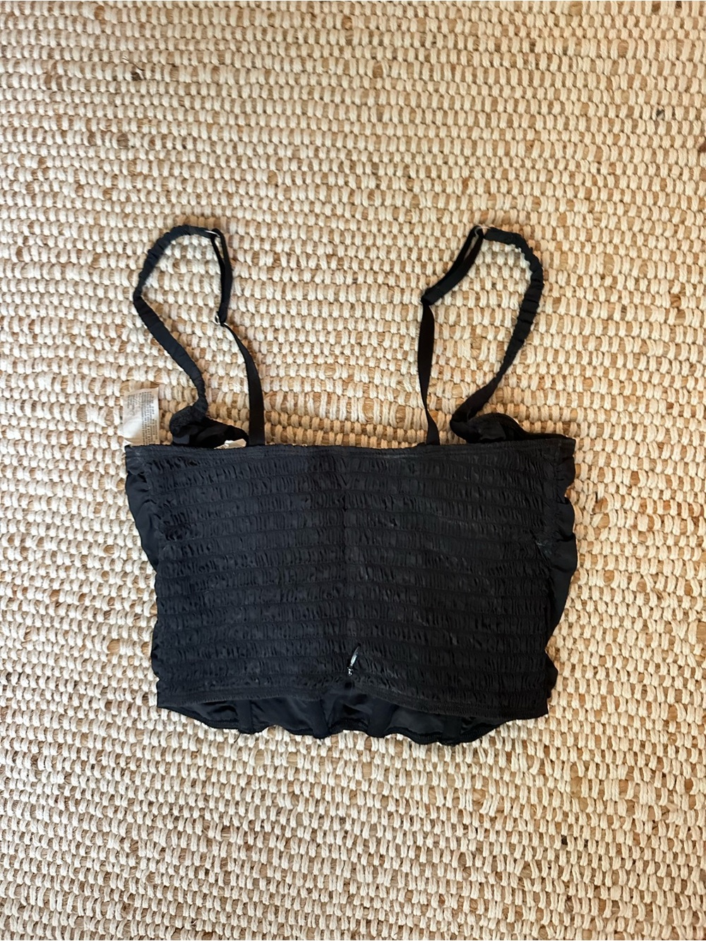 Black Bustier Crop Top - Picture 2 of 3